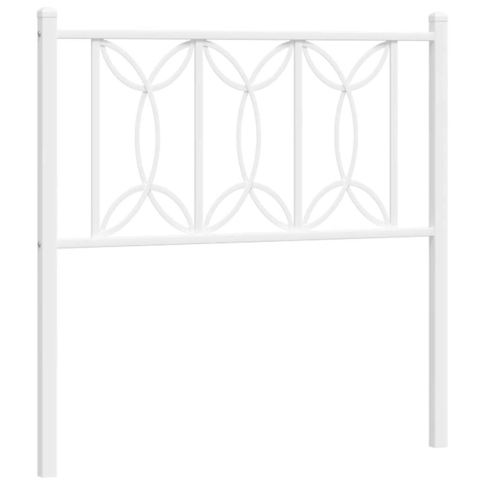 vidaXL Tăblie de pat metalică, alb, 75 cm
