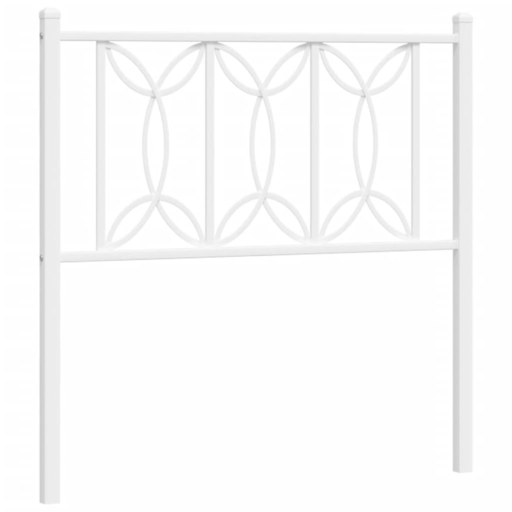vidaXL Tăblie de pat metalică, alb, 80 cm