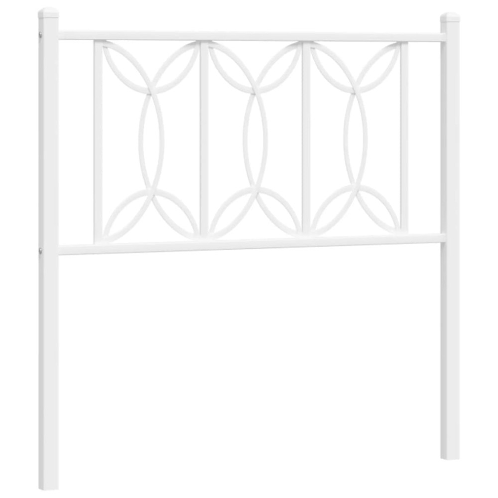 vidaXL Tăblie de pat metalică, alb, 90 cm