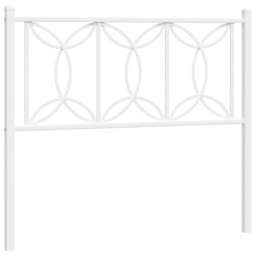 vidaXL Tăblie de pat metalică, alb, 107 cm