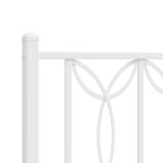 vidaXL Tăblie de pat metalică, alb, 107 cm