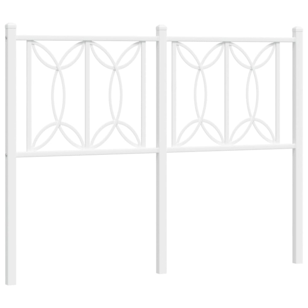 vidaXL Tăblie de pat metalică, alb, 120 cm