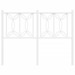 vidaXL Tăblie de pat metalică, alb, 120 cm