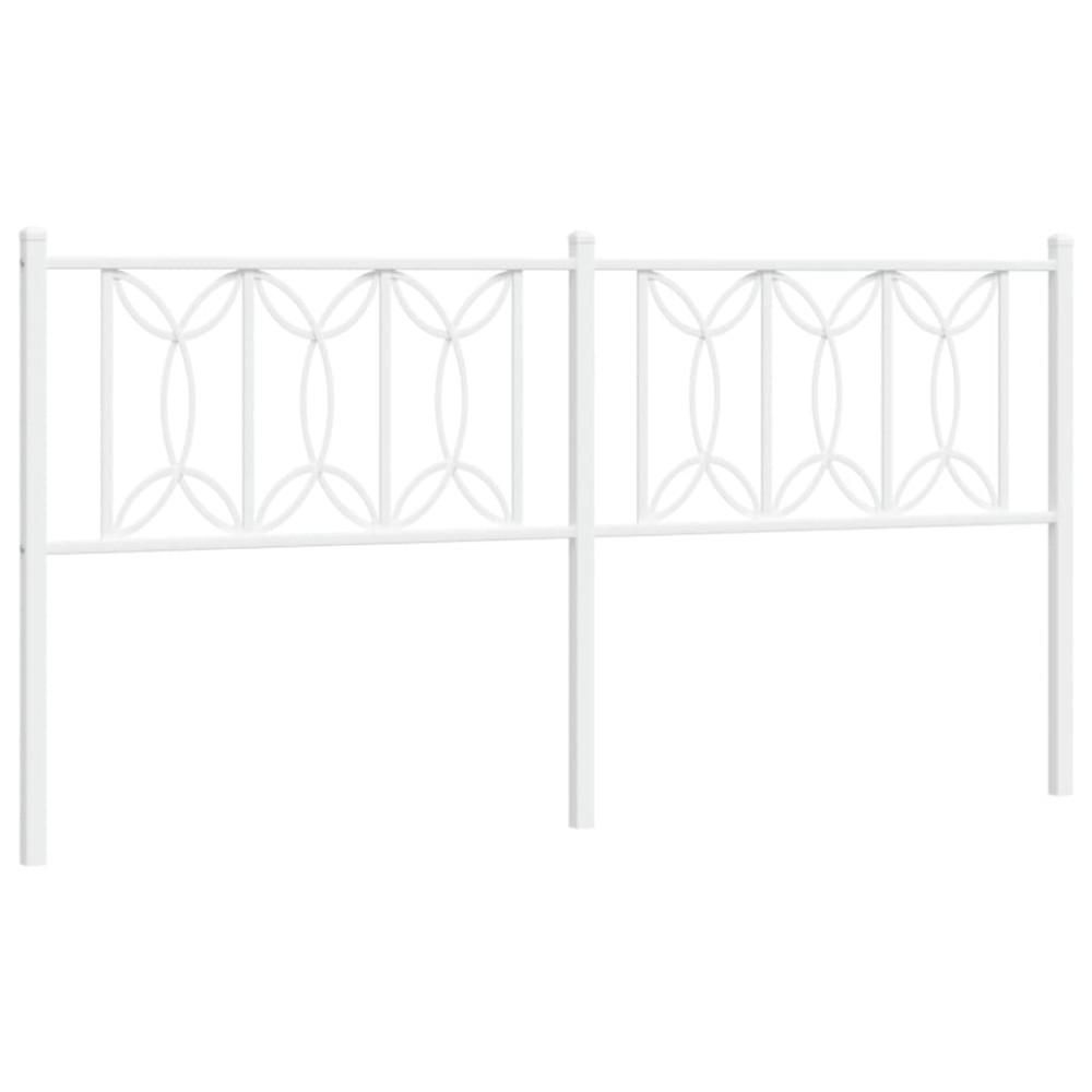 vidaXL Tăblie de pat metalică, alb, 180 cm