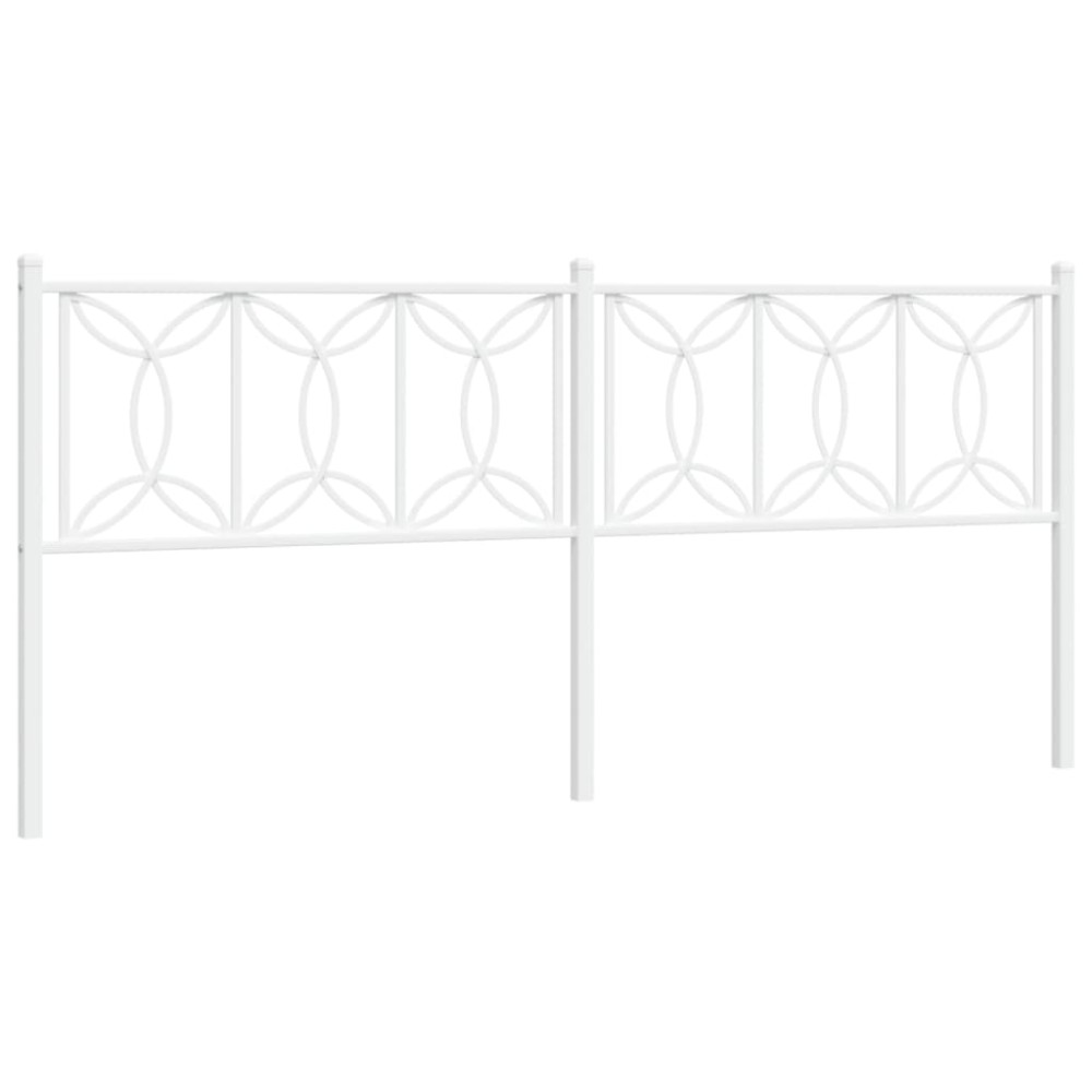 vidaXL Tăblie de pat metalică, alb, 200 cm
