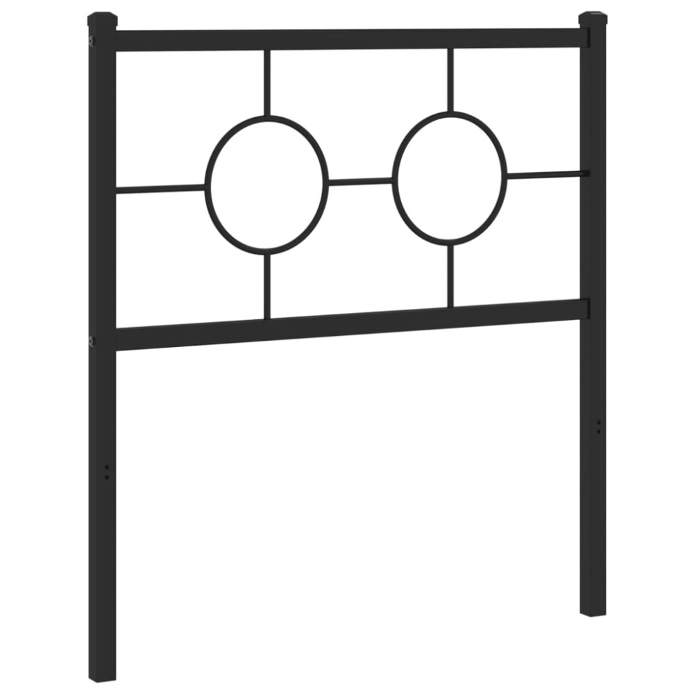 vidaXL Tăblie de pat metalică, negru, 75 cm