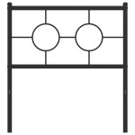 vidaXL Tăblie de pat metalică, negru, 75 cm