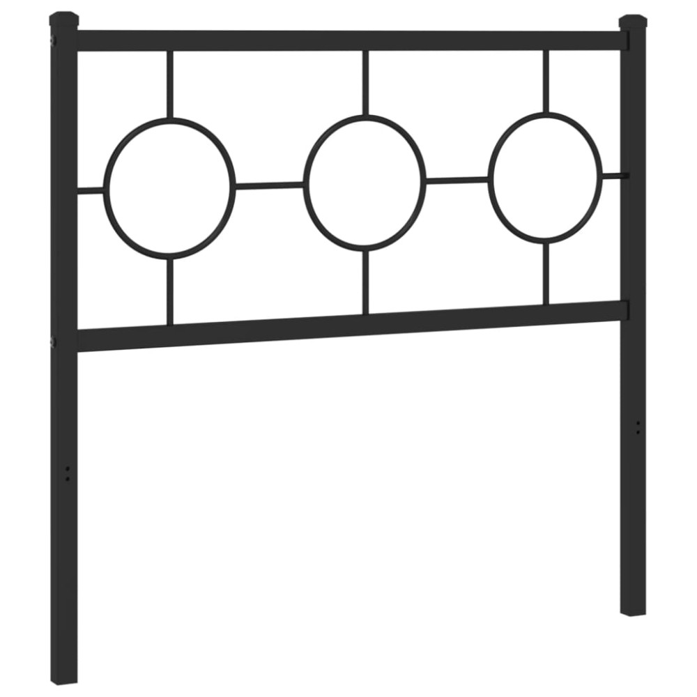 vidaXL Tăblie de pat metalică, negru, 90 cm
