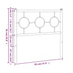 vidaXL Tăblie de pat metalică, negru, 90 cm