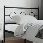 vidaXL Tăblie de pat metalică, negru, 107 cm vidaXL Tăblie de pat metalică, negru, 107 cm