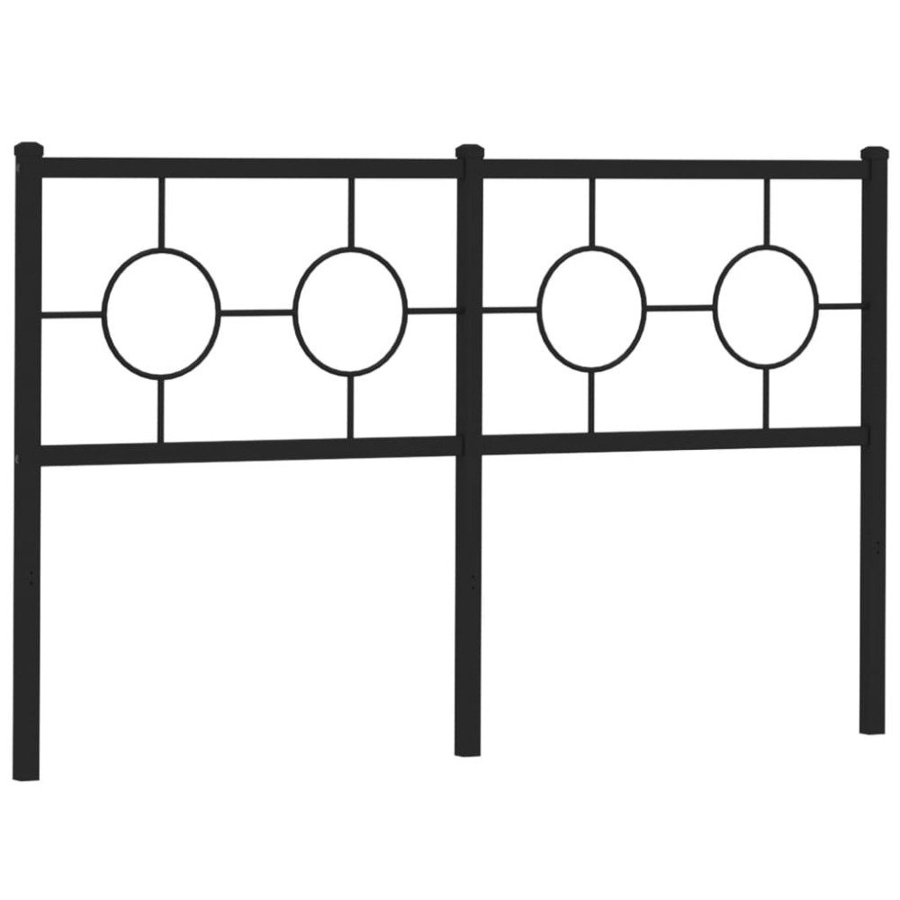 vidaXL Tăblie de pat metalică, negru, 135 cm