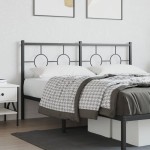 vidaXL Tăblie de pat metalică, negru, 150 cm vidaXL Tăblie de pat metalică, negru, 150 cm
