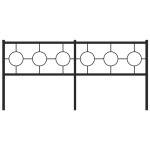vidaXL Tăblie de pat metalică, negru, 180 cm