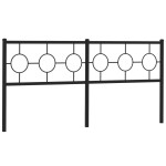 vidaXL Tăblie de pat metalică, negru, 180 cm