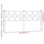 vidaXL Tăblie de pat metalică, negru, 180 cm
