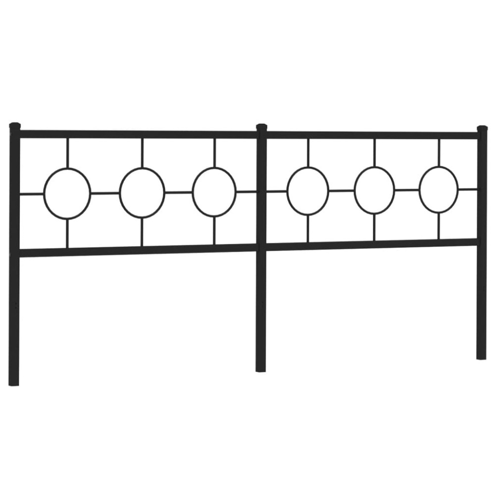 vidaXL Tăblie de pat metalică, negru, 193 cm