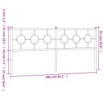 vidaXL Tăblie de pat metalică, negru, 200 cm