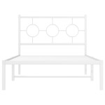 vidaXL Cadru de pat din metal cu tăblie, alb, 100x200 cm
