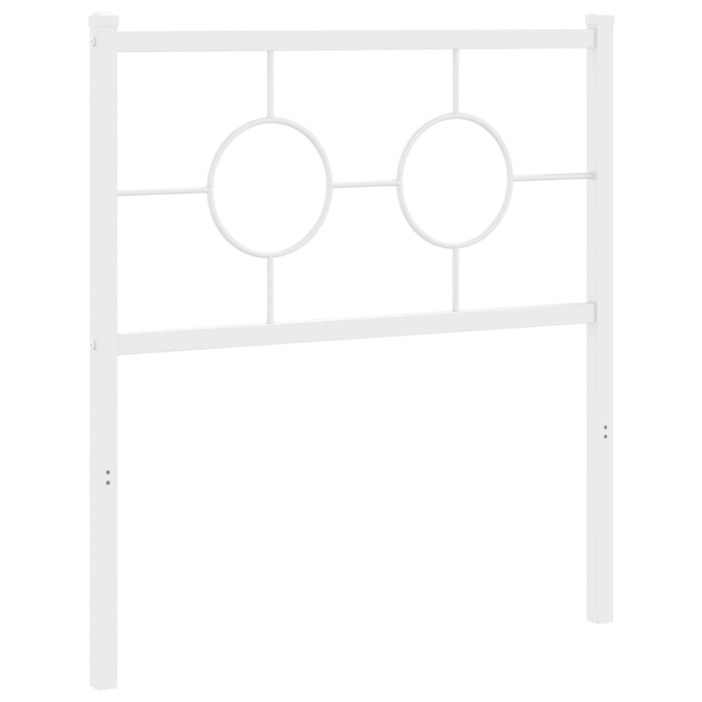 vidaXL Tăblie de pat metalică, alb, 80 cm