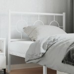 vidaXL Tăblie de pat metalică, alb, 100 cm