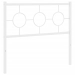 vidaXL Tăblie de pat metalică, alb, 100 cm