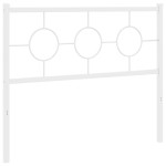 vidaXL Tăblie de pat metalică, alb, 107 cm