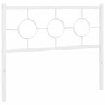 vidaXL Tăblie de pat metalică, alb, 107 cm