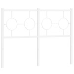 vidaXL Tăblie de pat metalică, alb, 120 cm