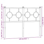 vidaXL Tăblie de pat metalică, alb, 120 cm