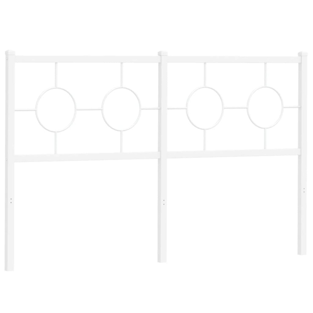 vidaXL Tăblie de pat metalică, alb, 140 cm