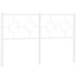 vidaXL Tăblie de pat metalică, alb, 140 cm