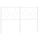 vidaXL Tăblie de pat metalică, alb, 140 cm