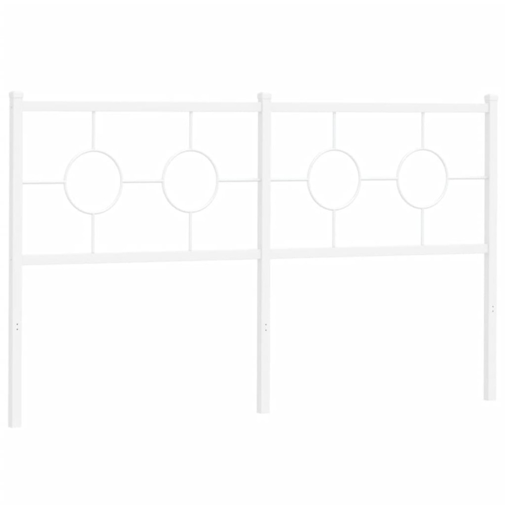 vidaXL Tăblie de pat metalică, alb, 150 cm