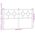 vidaXL Tăblie de pat metalică, alb, 150 cm