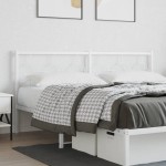 vidaXL Tăblie de pat metalică, alb, 180 cm