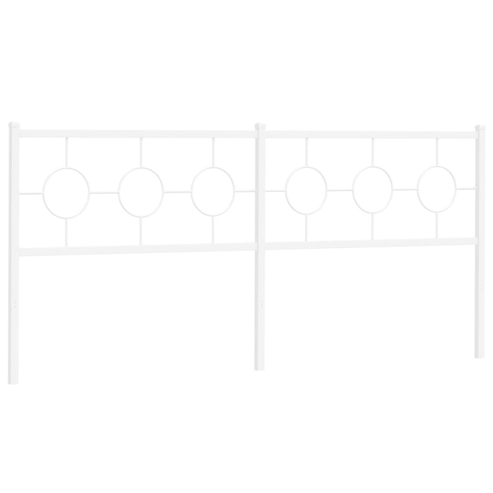 vidaXL Tăblie de pat metalică, alb, 200 cm