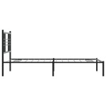 vidaXL Cadru de pat din metal cu tăblie, negru, 107x203 cm