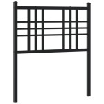 vidaXL Tăblie de pat metalică, negru, 75 cm