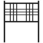 vidaXL Tăblie de pat metalică, negru, 75 cm