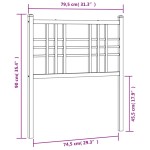 vidaXL Tăblie de pat metalică, negru, 75 cm