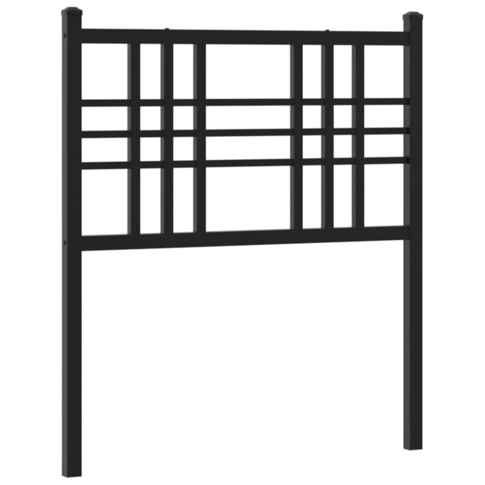 vidaXL Tăblie de pat metalică, negru, 80 cm