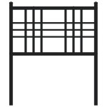 vidaXL Tăblie de pat metalică, negru, 80 cm