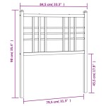 vidaXL Tăblie de pat metalică, negru, 80 cm