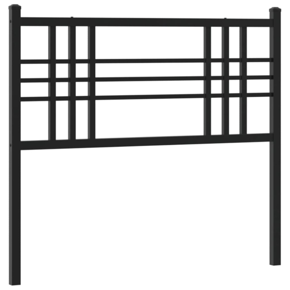 vidaXL Tăblie de pat metalică, negru, 90 cm