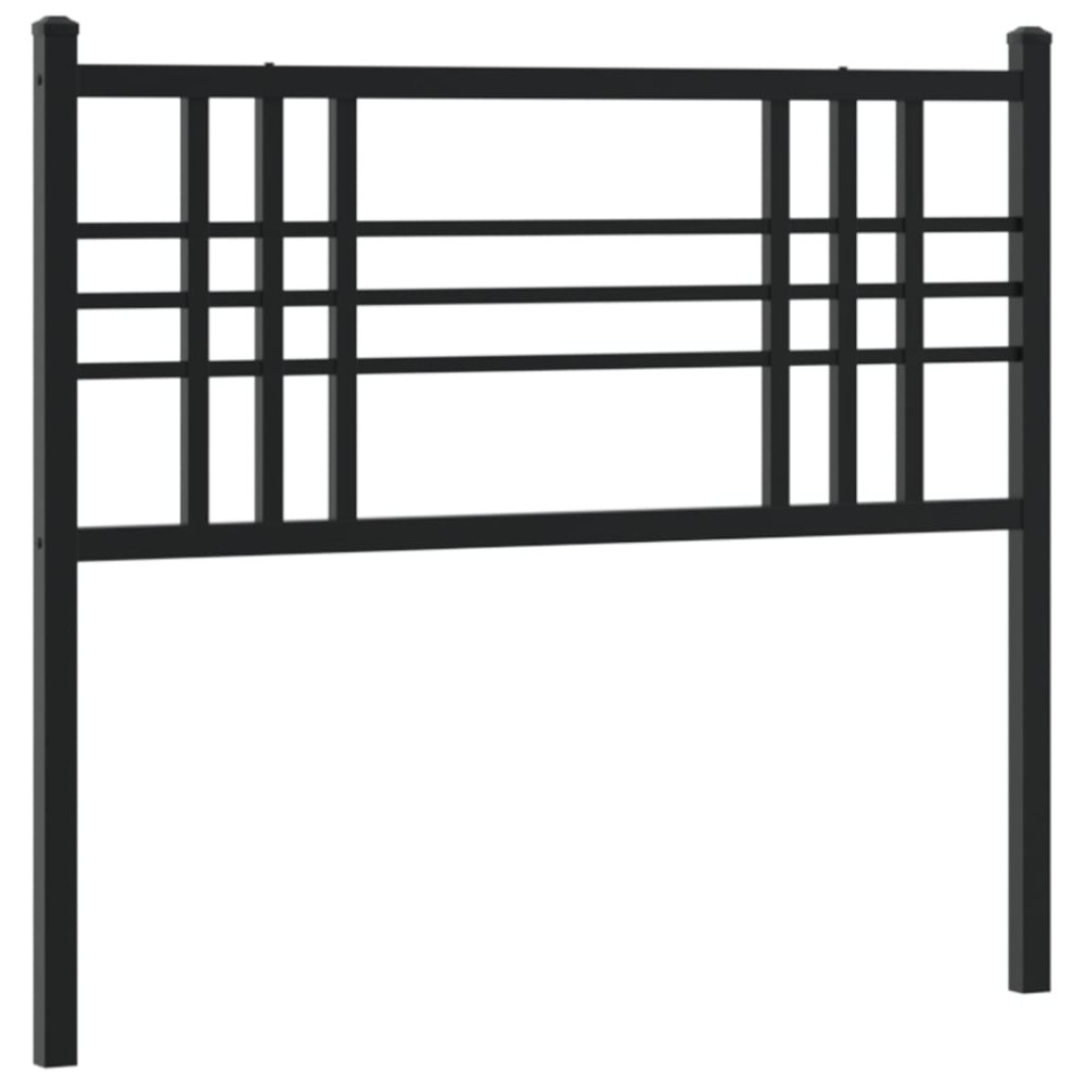 vidaXL Tăblie de pat metalică, negru, 100 cm