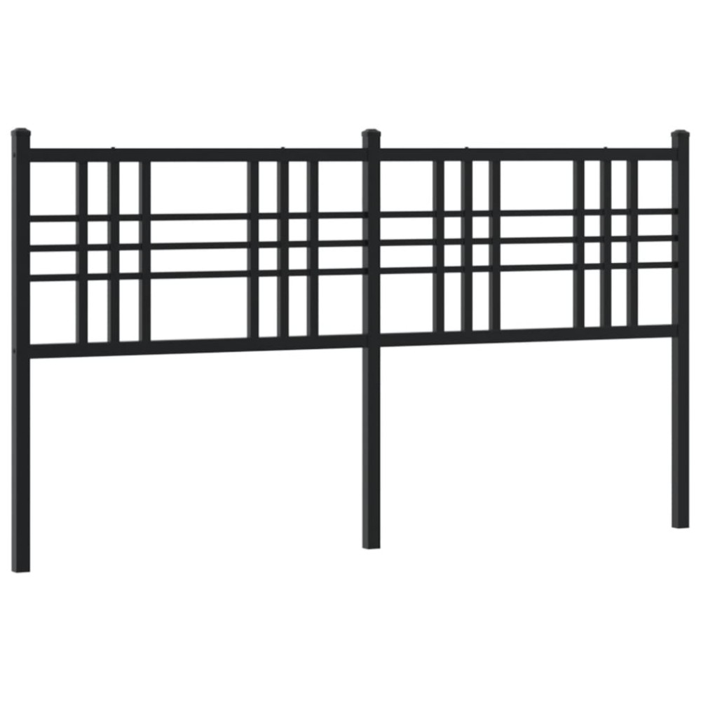 vidaXL Tăblie de pat metalică, negru, 160 cm