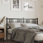 vidaXL Tăblie de pat metalică, negru, 160 cm vidaXL Tăblie de pat metalică, negru, 160 cm
