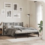vidaXL Tăblie de pat metalică, negru, 160 cm vidaXL Tăblie de pat metalică, negru, 160 cm