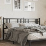 vidaXL Tăblie de pat metalică, negru, 180 cm vidaXL Tăblie de pat metalică, negru, 180 cm