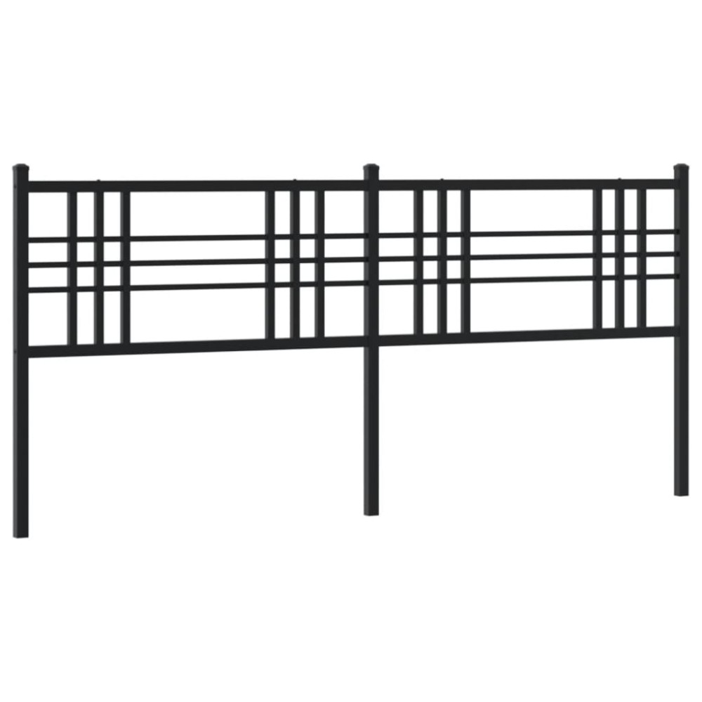 vidaXL Tăblie de pat metalică, negru, 193 cm